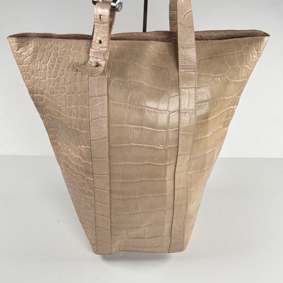 Furla pink Luxurious Beige Crocodile-Embossed Tote Bag - Picture 5 of 10